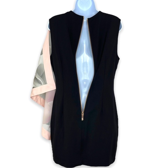 Ted Baker Lizeey Porcelain Rose Print Layered Jersey Sheath Dress Size 4 - Picture 3 of 6